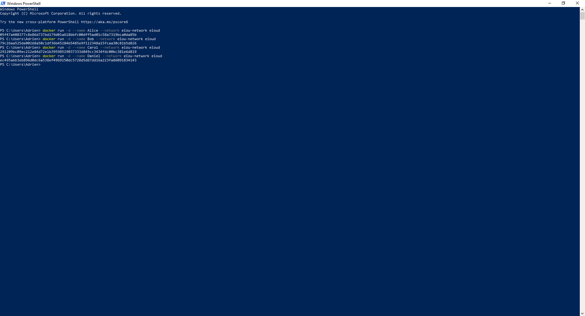 Docker setup step 4a set up multiple containers example