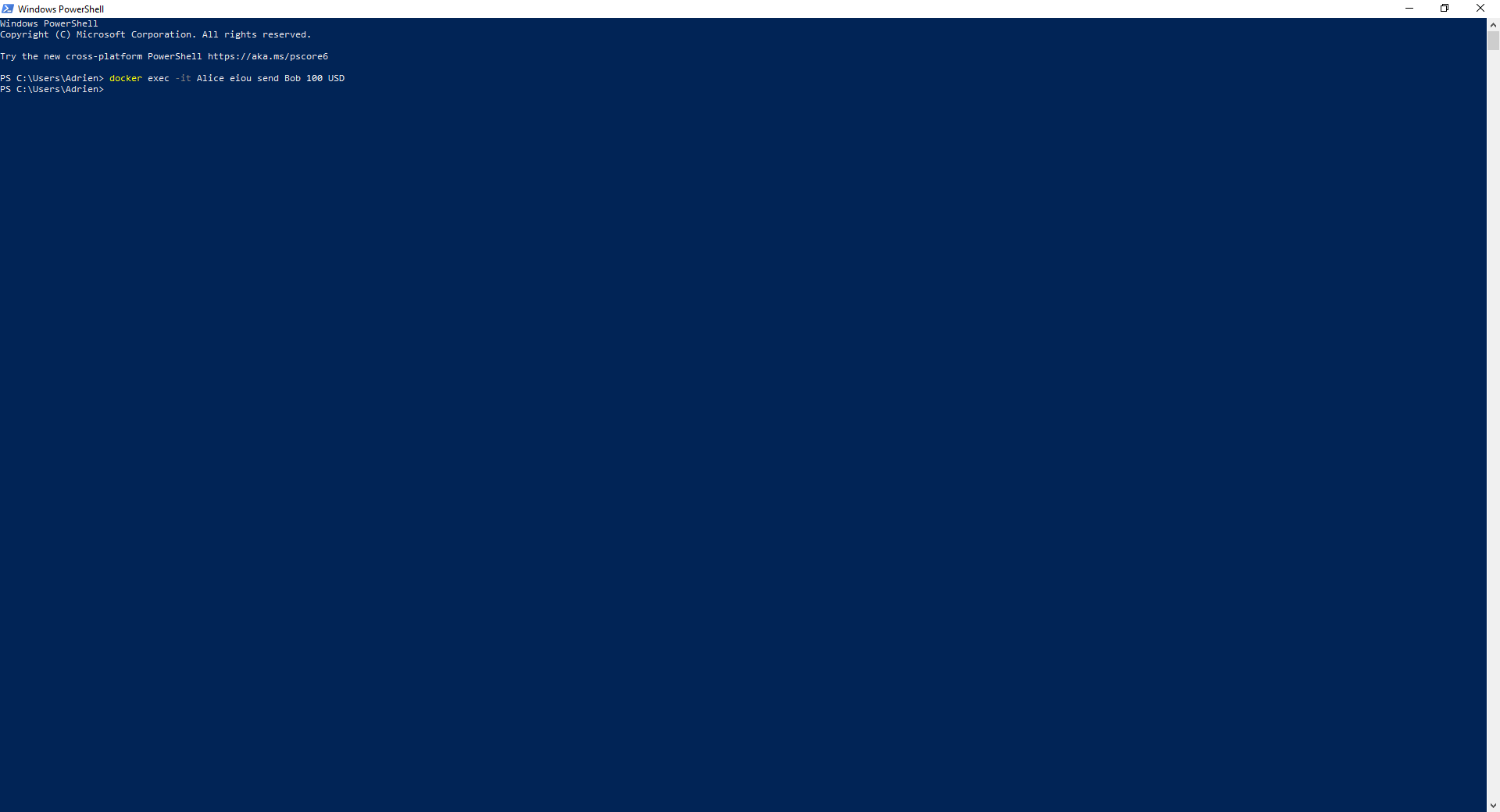 Tutorials transactions send eIOU example